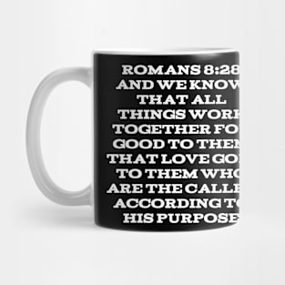 Romans 8:28 King James Version Bible Verse Typography Mug